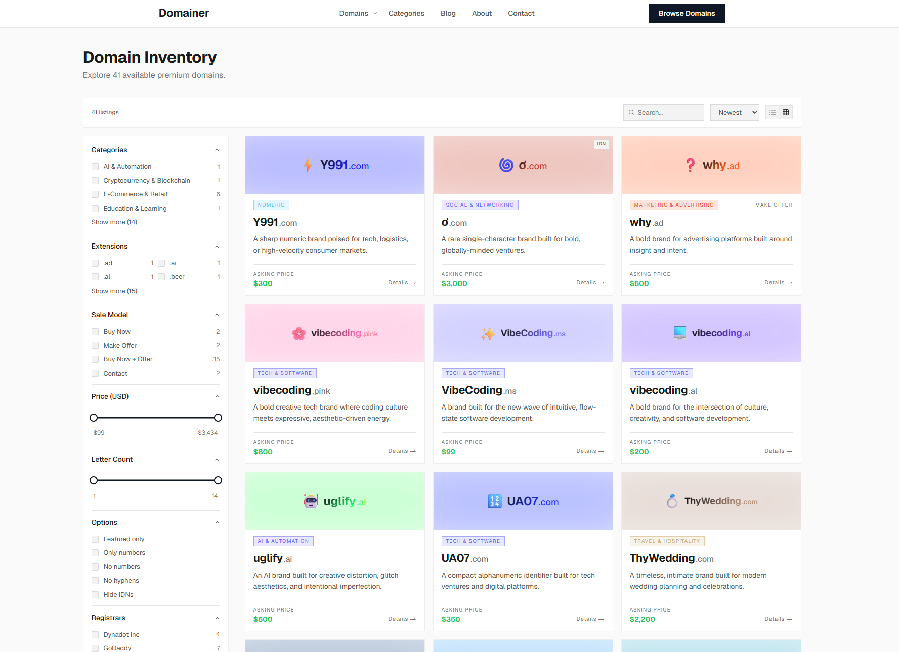 Domain Inventory